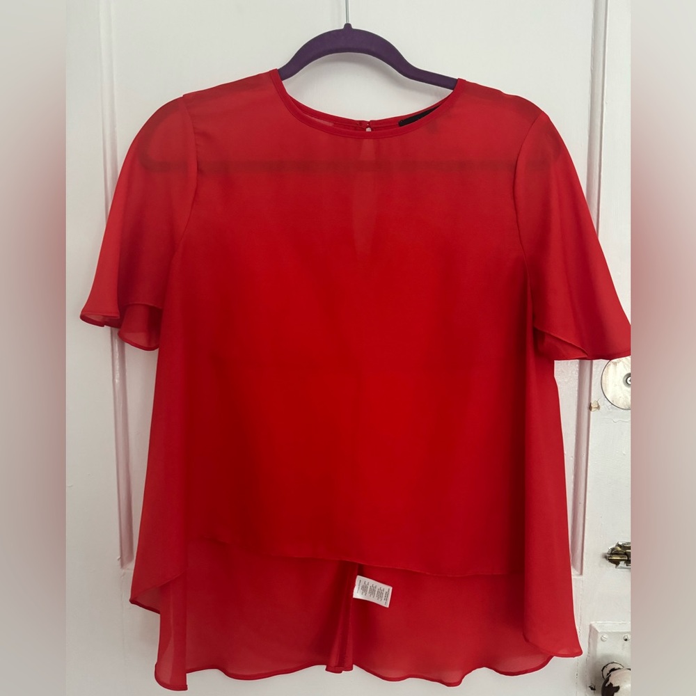 Elegant Red Women's high/low top. Size medium